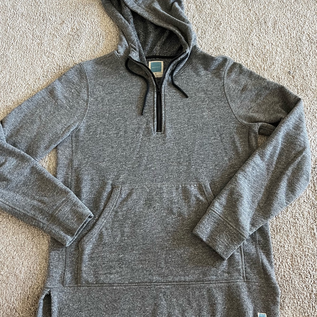 Jason Scott Men's Gray 1/2 Zip/Hoodie- Sz Small
